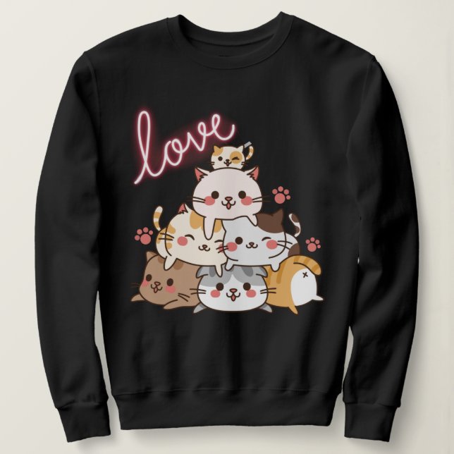 Sweatshirt de chats mignons (Design devant)