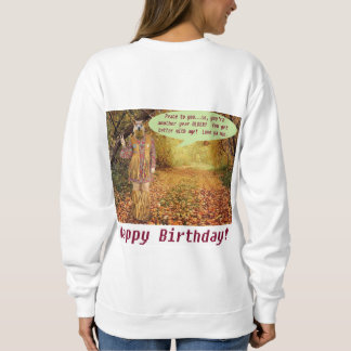 sweatshirt de femmes. Joyeux anniversaire. hippie/