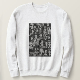 Sweatshirt de l'équipe de collage d'Halloween BW a