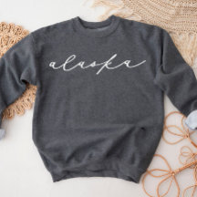 Sweatshirt de l'État de l'Alaska Script