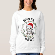 Sweatshirt de Noël Dames - Père Noël Paws Chat