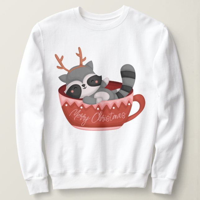 Sweatshirt de Noël Racoon (Design devant)