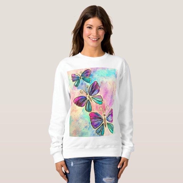 Sweatshirt de papillons volants (Devant entier)