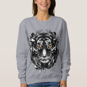 Sweatshirt de tigre Dessin de tigres noir et bla