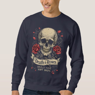 Sweatshirt Décès & Roses : Les Crânes Ont Des Spots Doux