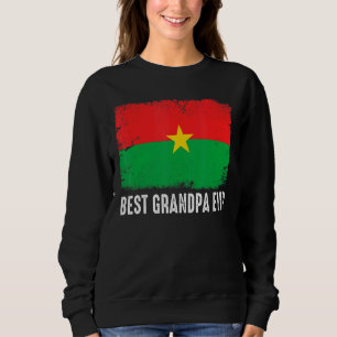 Sweatshirt Déchiré Burkina Faso Drapeau meilleur grand-père j