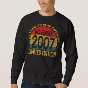 Sweatshirt Décoration d'anniversaire vintage novembre 2007