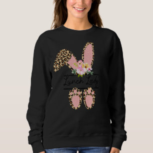 Sweatshirt Déjeuner Lady Bunny Léopard Fleurs mignonnes Pâque