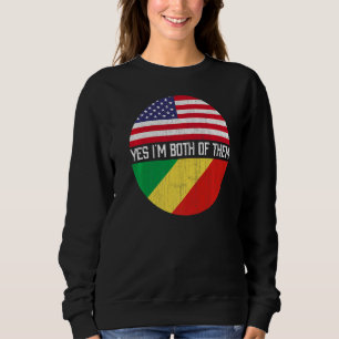 Sweatshirt Demi-Américain Demi-Congolais Usa Drapeau Hérit Fa