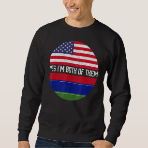 Sweatshirt Demi-Américain Demi-Gambie Drapeau Américain Hérit