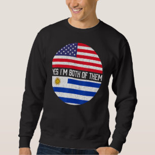 Sweatshirt Demi-Américain moitié uruguayen Drapeau Hérit de f