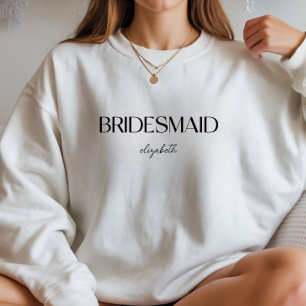 Sweatshirt Demoiselles d'honneur personnalisées Minimaliste N