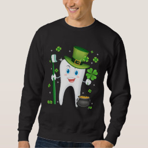 Sweatshirt Dent assistante mignonne dent avec chapeau St Patr