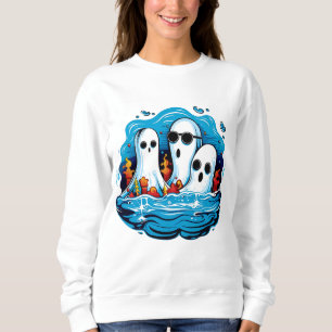 Sweatshirt Des fantômes à la feuille pour Halloween
