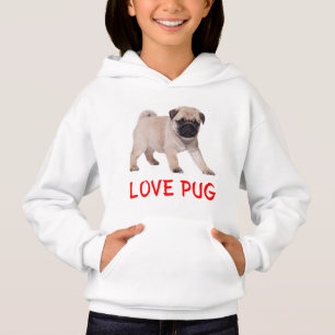 Sweatshirt des filles aux chiots Carlins d'amour