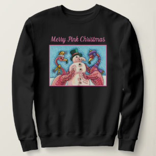 SWEATSHIRT DES FLAMANTS ROSES ROSES FABRIQUENT DE LA NEIGE, D
