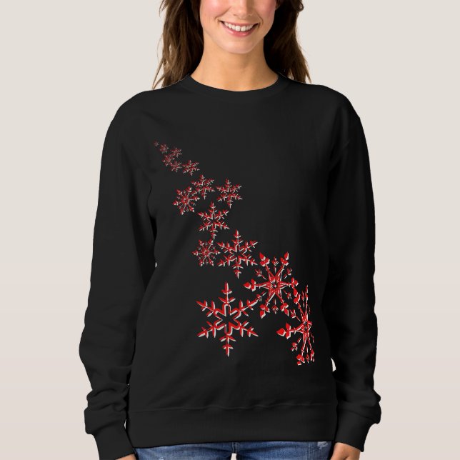 Sweatshirt des flocons de neige de Noël (Devant)