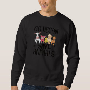 Sweatshirt Devenez Végétalien Sauvez Les Animaux Premium