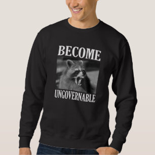 Sweatshirt Devenir Ingouvernable Raccoon Visage Mème Hommes