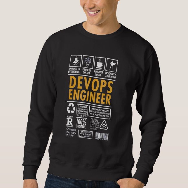 Sweatshirt Devis de codage Devops Ingénieur génie logiciel (Devant)