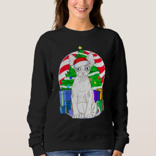 Sweatshirt Devon Rex Chat Père Noël Décor Arbre de Noël