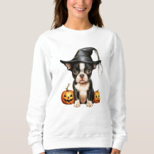 Sweatshirt d'Halloween de Boston Terrier Puppy