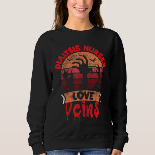 Sweatshirt Dialyse Infirmières Love Veines Halloween Nephrolo