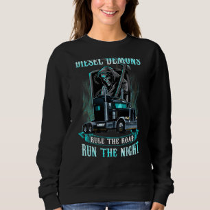 Sweatshirt Diesel Demon Règle La Route Gère Le Trucker De Nui