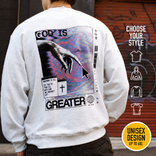 Sweatshirt Dieu Est Plus Grand Mode Streetwear Chrétien Moder