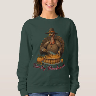 Sweatshirt Dinde de Thanksgiving en famille tarte