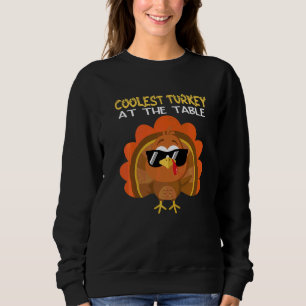 Sweatshirt Dinde la plus cool à la table Flock Joyeux Thanksg