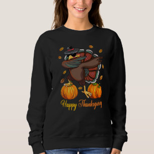 Sweatshirt Dindon Dabbing Joyeux Jour de Thanksgiving Pèlerin