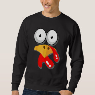 Sweatshirt Dîner de Thanksgiving en famille Dinde Visage Frie