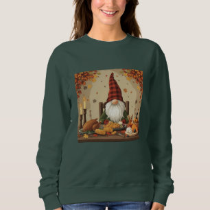 Sweatshirt Dîner Gnome Thanksgiving - Soirée d'automne mignon