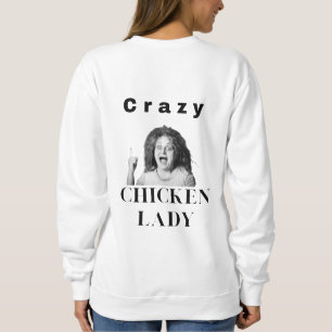 Sweatshirt Dingue dame poule. poulets, humour, drôle