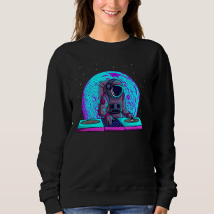 Sweatshirt Disque Jockey Astronaut Dj Radio Club Turntablist 