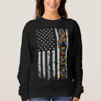 Distorsion Usa Drapeau Autisme Mère célibataire Co
