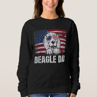 Sweatshirt Distressed Beagle papa Usa Drapeau Fête des pères