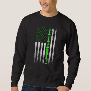 Sweatshirt Distressed drapeau irlandais américain aux échecs 