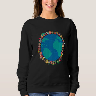 Sweatshirt Diversité de l'humanité Unité autour du Globe