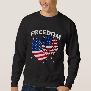 Sweatshirt Dogo Argentino Tournesol Coeur Drapeau Américain L