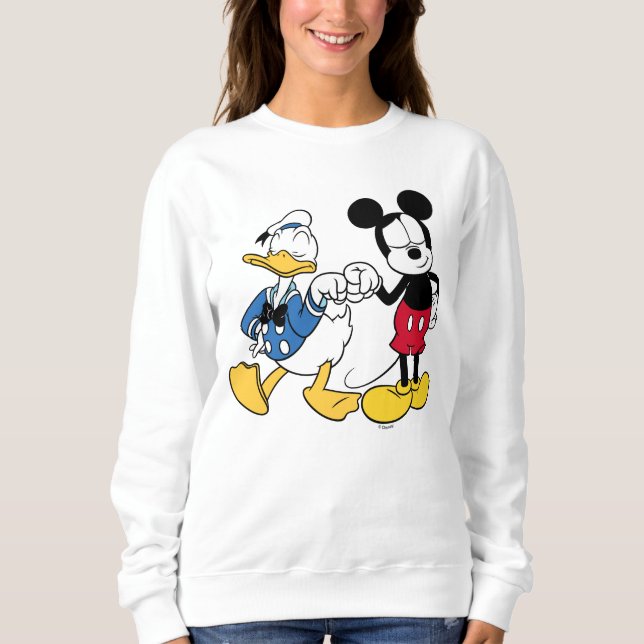 Sweatshirt Donald Duck & Mickey Poing Bump (Devant)