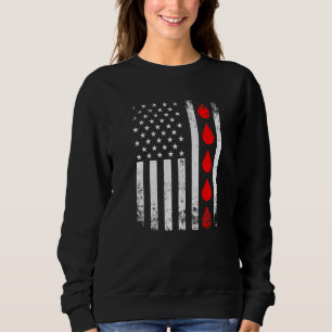Sweatshirt Donateur de sang Phlebotomiste Drapeau américain D