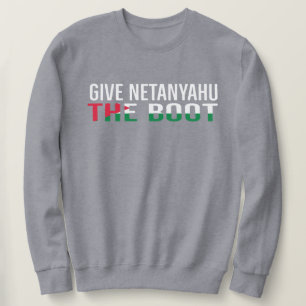 Sweatshirt Donnez à Netanyahu le coup de pied caricature Pale