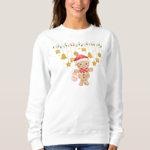 Sweatshirt Doux bonhomme en pain d'épices Joyeux Noël Lumière