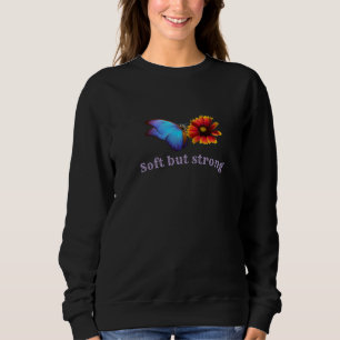 Sweatshirt Doux mais Fort Papillon Fleur Graphique Sweatshir
