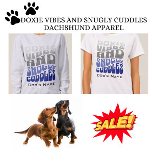 Sweatshirt Doxie Vibes Cute Blue Grey Dachshund Lover Retro