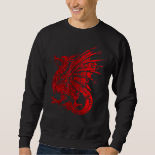 Sweatshirt Dragon Rouge À Fierce Avec Des Ailes Araignées Et