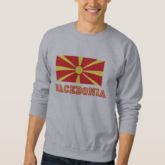Sweatshirt Drapeau 2 de Macédoine (Devant)