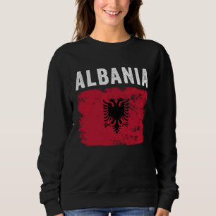 Sweatshirt Drapeau albanais en détresse  Hommes Femmes Enfant
